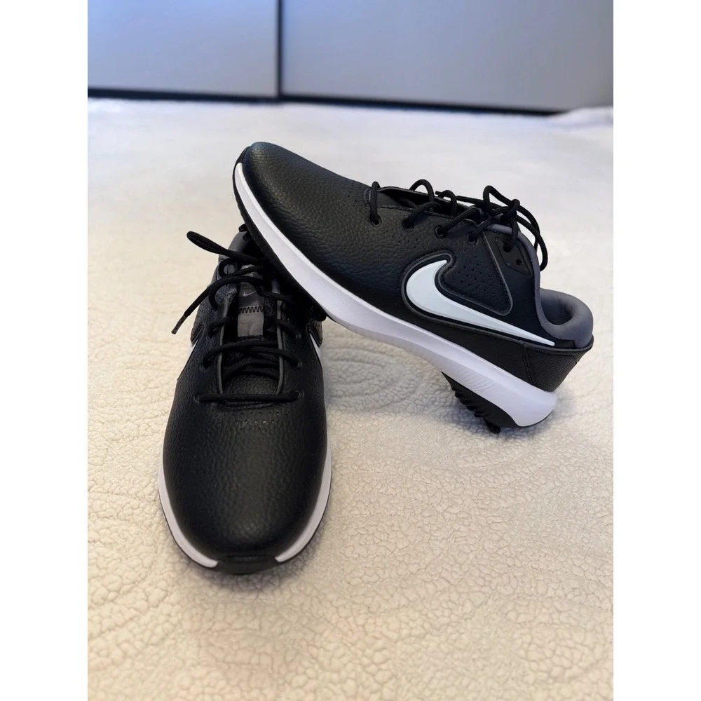 Nike Victory Pro 2 Golf Shoes Mens Black White Spiked Leather DJ4668-001